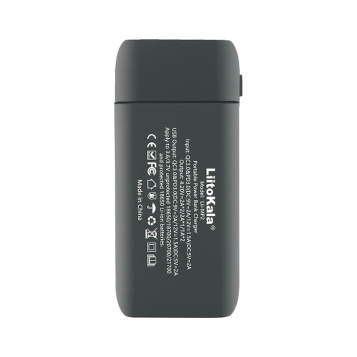 Зарядний пристрій для акумуляторів Liitokala 2 Slots, w func. Powerbank/PD/QC, USB/Type-C, LED disp, 18650/21700 (Lii-MP2)