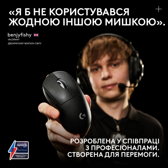 Мишка Logitech G Pro X Superlight 2 Lightspeed Wireless Black (910-006630)