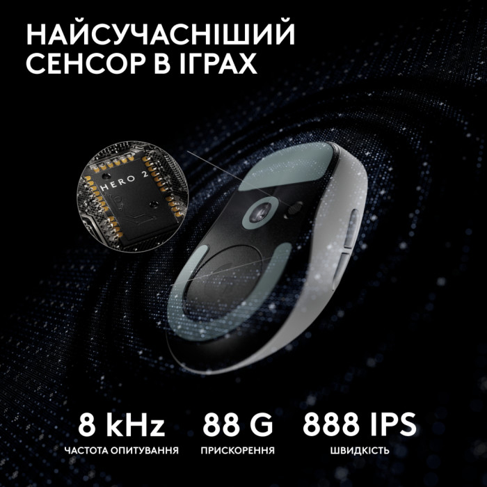 Мишка Logitech G Pro X Superlight 2 Lightspeed Wireless White (910-006638)