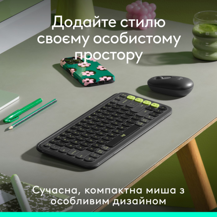 Мишка Logitech POP Mouse With Emoji Bluetooth Graphite (910-007412)