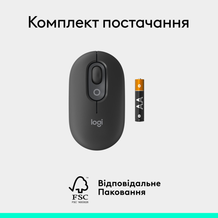 Мишка Logitech POP Mouse With Emoji Bluetooth Graphite (910-007412)