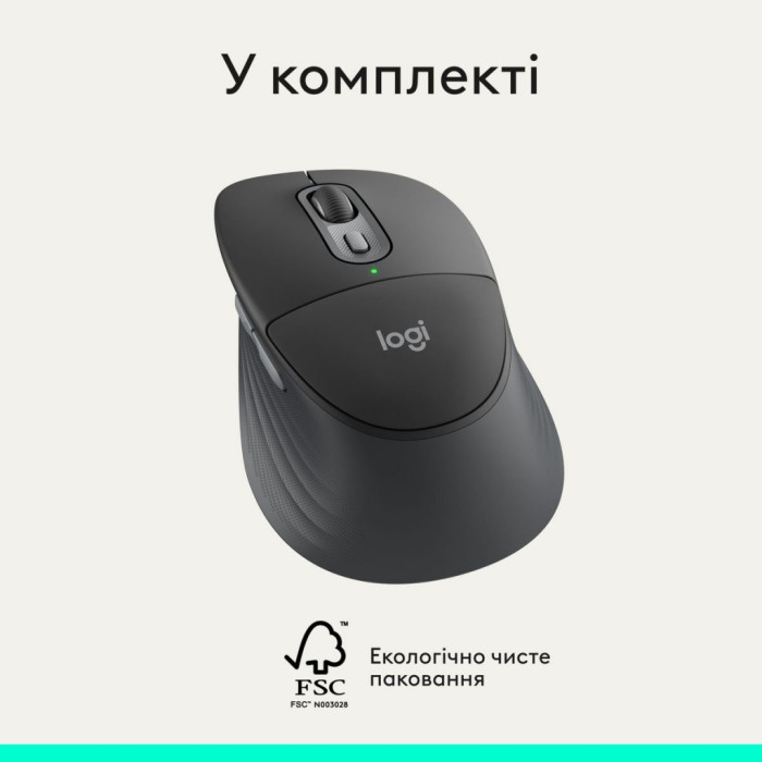 Мишка Logitech Signature Comfort Plus M850L Wireless/Bluetooth/USB-C for Business Graphite (910-007704)