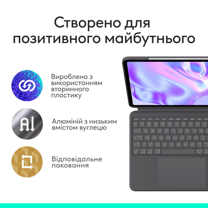 Чохол до планшета Logitech Combo Touch for iPad Pro 11-inch (M4) GRAPHITE - US (920-012831)
