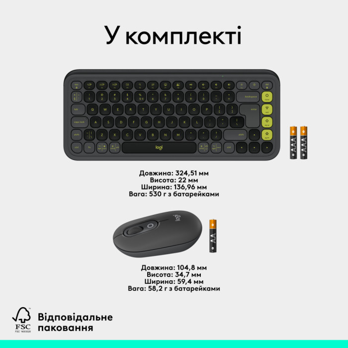Комплект Logitech POP Icon Combo Bluetooth UA Graphite (920-013156)