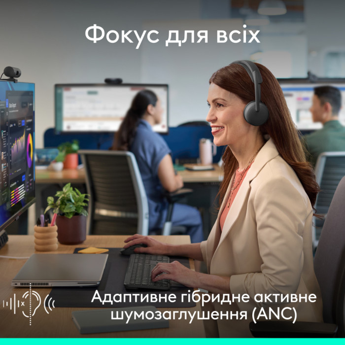 Навушники Logitech Zone Wireless 2 ES for Business Graphite (981-001493)