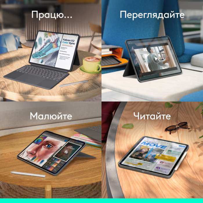 Чохол до планшета Logitech Combo Touch for iPad Pro 11-inch (M4) GRAPHITE - US (L920-012831)