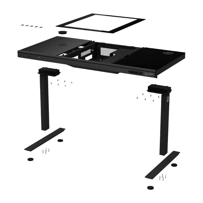 Комп'ютерний стіл Lorgar ELITE 90G Glass Black (LRG-DE90G)