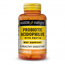 Пробіотики Mason Natural Пробіотик з пектином, Probiotic Acidophilus With Pectin, 100 капсул (MAV-05331)