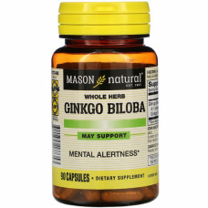 Трави Mason Natural Гінкго Білоба, Ginkgo Biloba, 90 капсул (MAV17739)