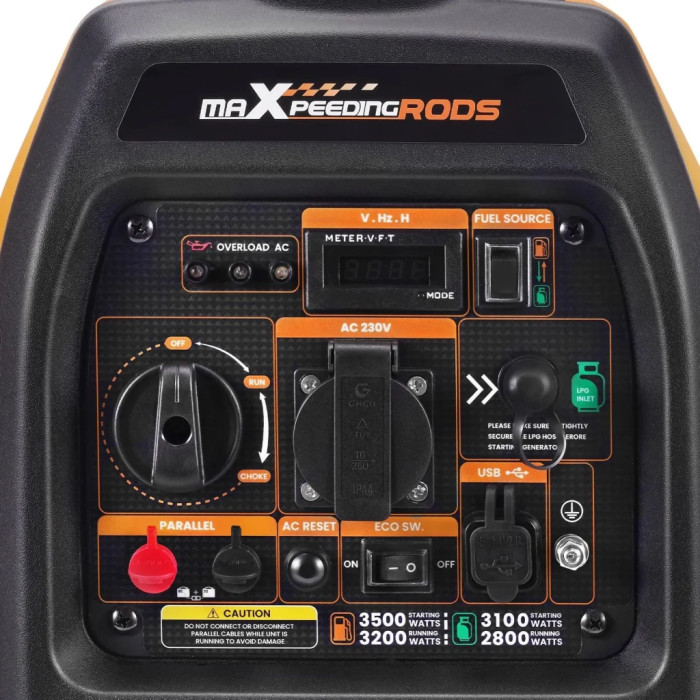 Генератор maXpeedingRODS MXR3800DF, інверторний, газ/бензин, 3.2kW, ручний старт (MXR3800DF)