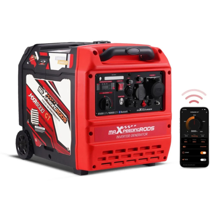 Генератор maXpeedingRODS MXR6000GT, інверторний, 5.5kW, ручний/електро/віддалений(BlueTooth) старт (MXR6000GT)