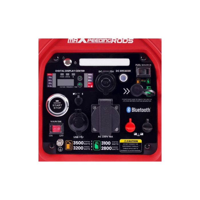 Генератор maXpeedingRODS MXR4000GT інверторний, газ/бензин, 3,2 kW, 220V, 4л, ручн/електро/ДК (mxr4000GT)