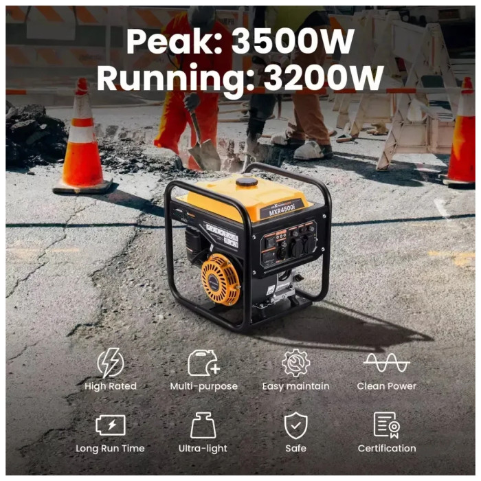 Генератор maXpeedingRODS MXR4500i (3,5 kW), 220V, 50Hz, 7.5л, ручний запуск (mxr4500i)