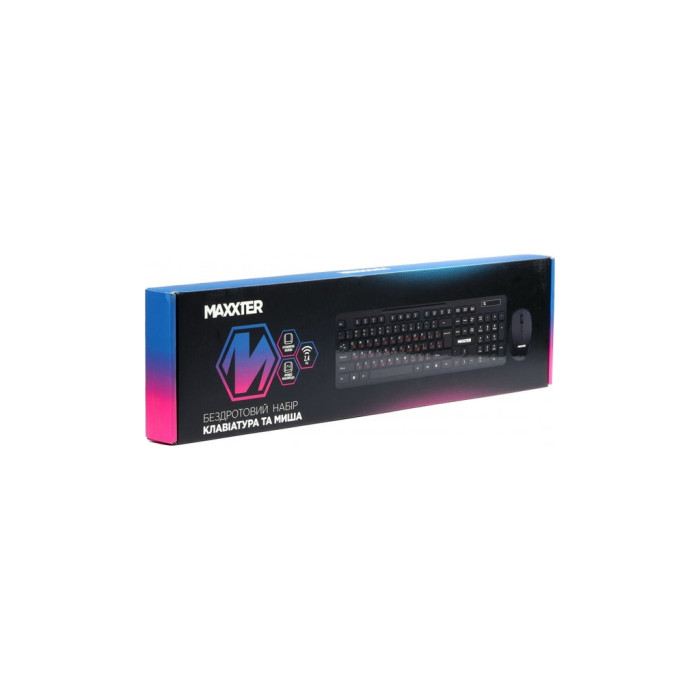 Комплект Maxxter KMS-WCM-02B-UA Wireless UA Black (KMS-WCM-02B-UA)