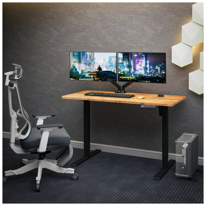 Комп'ютерний стіл Mealux PowerDesk Energy Mahogany з електрорегулюванням висоти (EVO-201 Energy Mahogany/B)