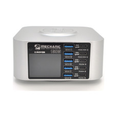 Зарядний пристрій MECHANIC 5xUSB-C PD + 5xUSB QC3.0 + Wireless Charging 15W LED indication 200W black (X-Power Plus-200W)