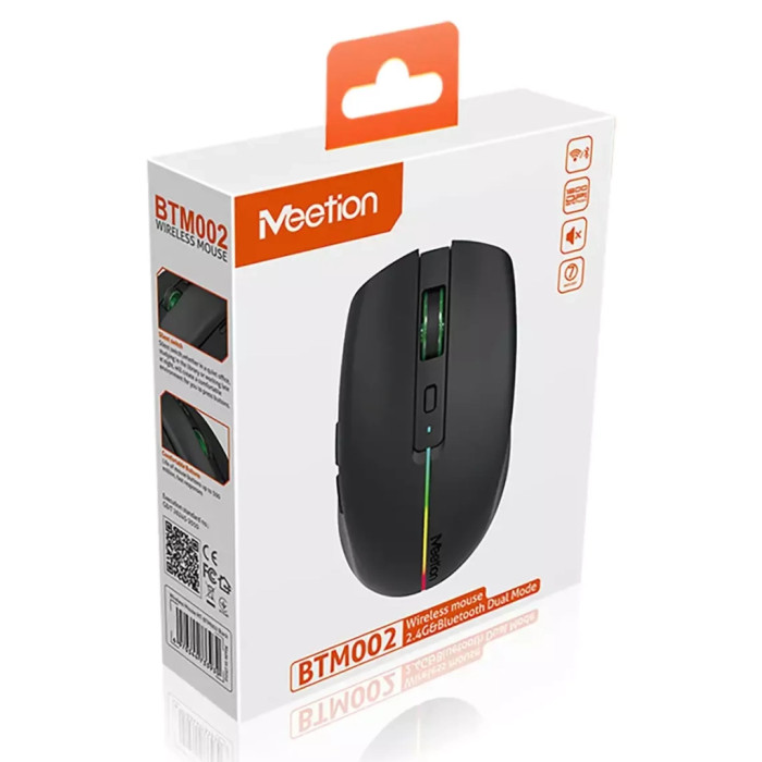 Мишка Meetion BTM002 Wireless/Bluetooth Black (MT-BTM002-A)