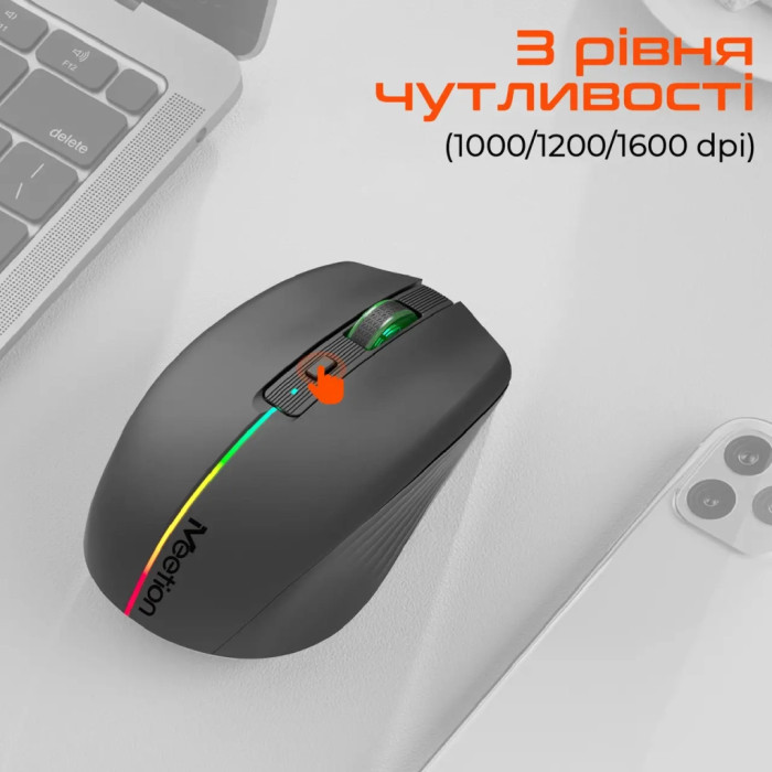 Мишка Meetion BTM002 Wireless/Bluetooth Black (MT-BTM002-A)