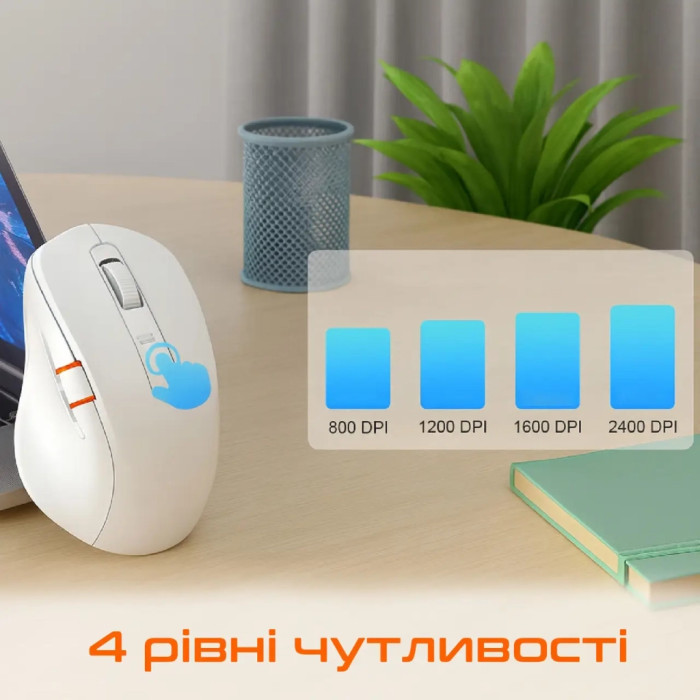 Мишка Meetion BTM032 Wireless/Bluetooth/USB White (MT-BTM032-B)