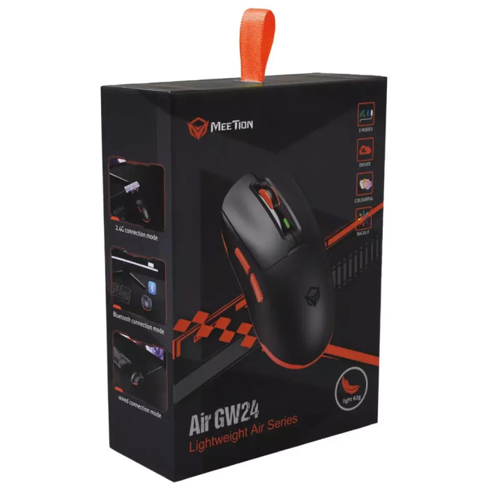 Мишка Meetion GW24 Bluetooth/Wireless/USB Black (MT-GW24-A)