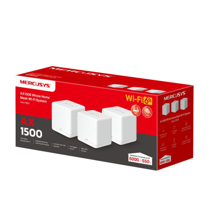 Точка доступу Wi-Fi Mercusys HALO-H60X-3-PACK