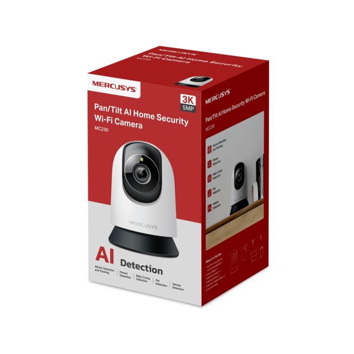 Камера відеоспостереження Mercusys IP-Камера MERCUSYS MC230 5MP N300 microSD motion detection. AI (MC230)