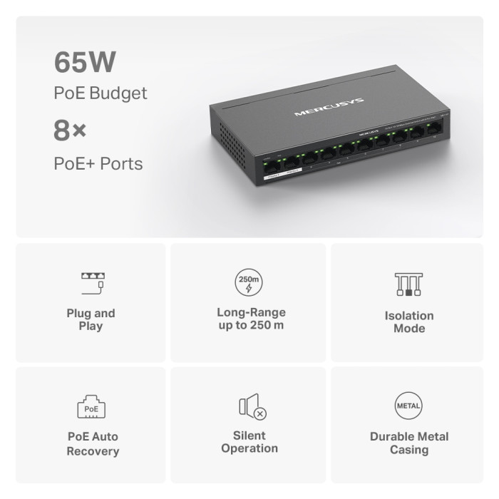 Комутатор мережевий Mercusys MS110P