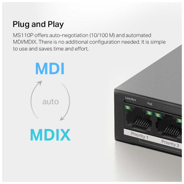 Комутатор мережевий Mercusys MS110P