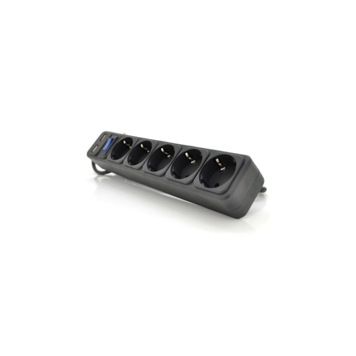Мережевий фільтр живлення Merlion 5 розеток, 1,8 м + 2*USB (B518U)