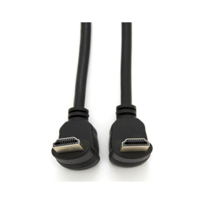 Кабель мультимедійний HDMI M to HDMI M 1.0m V1.4 90° corner black Merlion (YT-HDMI-1.0m/90°-90°)