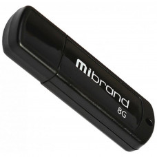 USB флеш накопичувач Mibrand 8GB Grizzly Black USB 2.0 (MI2.0/GR8P3B)