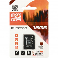 Карта пам'яті Mibrand 16GB microSDHC class 10 UHS-I (MICDHU1/16GB-A)