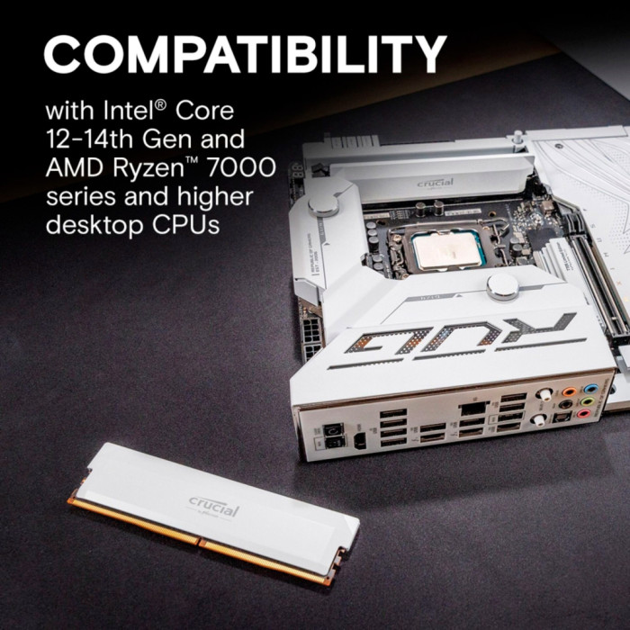 Модуль пам'яті для комп'ютера DDR5 16GB 6400 MHz Pro Overclocking White Micron (CP16G64C38U5W)