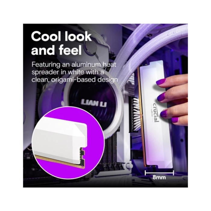 Модуль пам'яті для комп'ютера DDR5 64GB (2x32GB) 6000 MHz Crucial Pro Wite Micron (CP2K32G60C40U5W)
