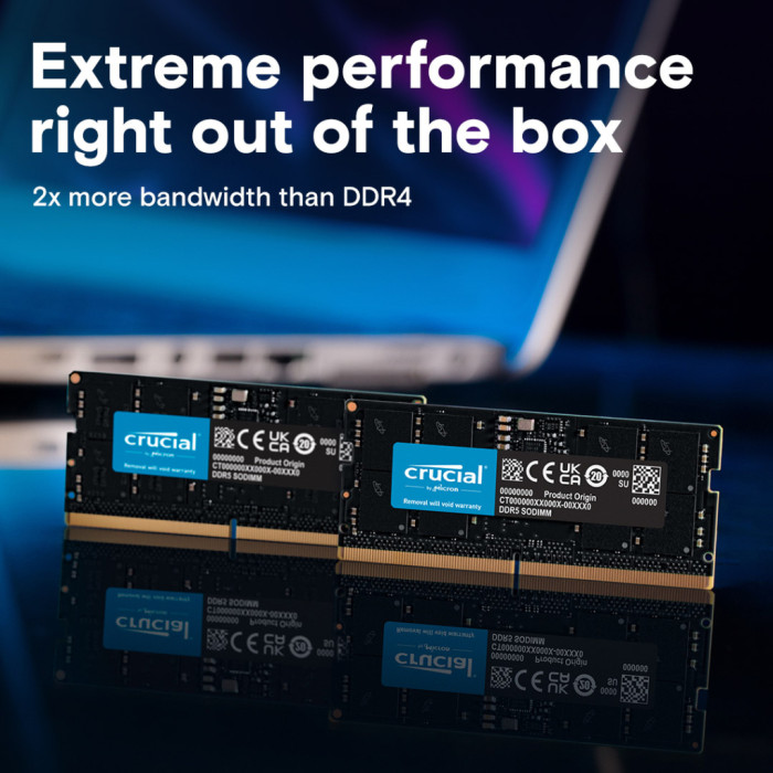 Модуль пам'яті для ноутбука SoDIMM DDR5 8GB 5600 MHz Micron (CT8G56C46S5T)