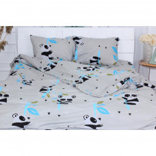 Постільна білизна MirSon Бязь Ranforce Elite 17-0504 Panda is gray Двоспальний (2200004672540)
