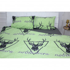 Постільна білизна MirSon Бязь Ranforce Elite 17-0515 Noble deers lime Полуторний (2200004699349)