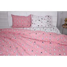 Постільна білизна MirSon Бязь Ranforce Elite 17-0528 Bunnies pink King Size (2200004706733)
