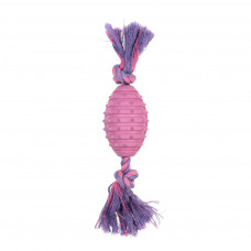 Іграшка для собак MISOKO&CO М'яч для регбі з мотузкою 24x8 см (pink) (SOLMISR4150R)