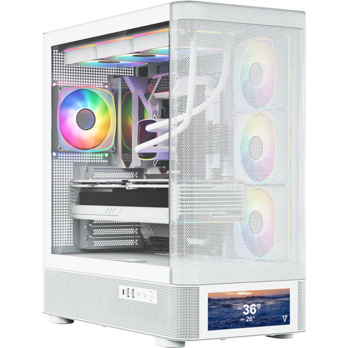 Корпус для ПК Modecom VOLCANO AQ500 ARGB LCD 6,2 (MC-A-AQ500-4FA-W)