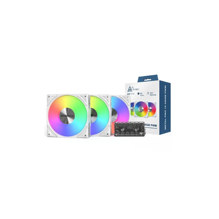 Кулер до корпусу MONTECH METAL PRO 12 ARGB 3 (METALPRO12 ARGB 3PACK (W))