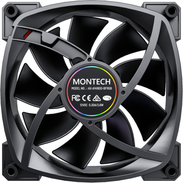Кулер до корпусу MONTECH RX140 PWM BLACK