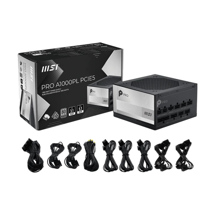 Блок живлення MSI 1000W (PRO A1000PL PCIE5)