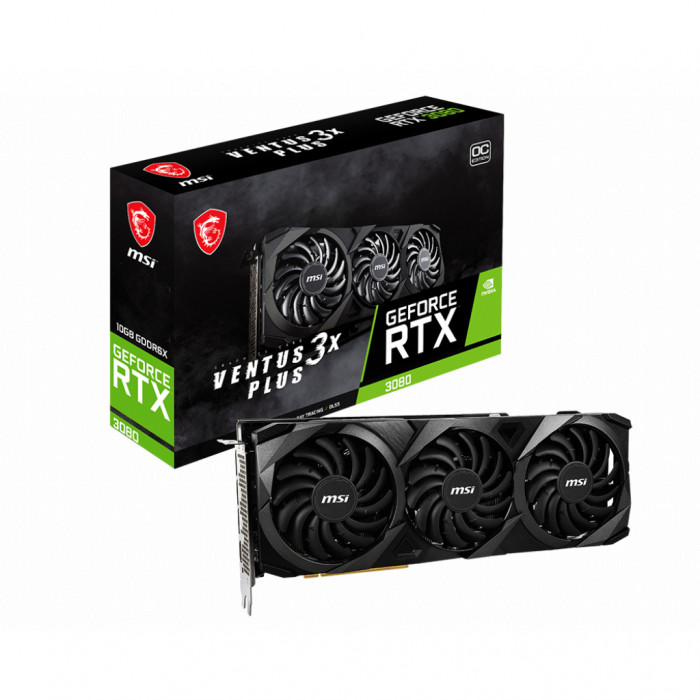 Відеокарта MSI GeForce RTX3080 10Gb VENTUS 3X PLUS OC LHR (RTX 3080 VENTUS 3X PLUS 10G OCV1 LHR)