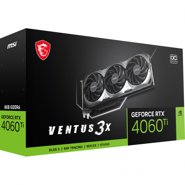 Відеокарта MSI GeForce RTX4060Ti 8Gb VENTUS 3X OC (RTX 4060 Ti VENTUS 3X 8G OC)