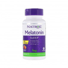 Амінокислота Natrol Мелатонін, 1 мг, смак полуниці, Melatonin, Fast Dissolve, 90 таблеток (NTL-06324)