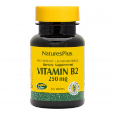Вітамін Natures Plus Рибофлавін, Вітамін B-2, 250 Мг, 60 Таблеток (NAP-01635)