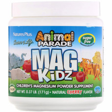 Мінерали Natures Plus Магній для Дітей без Сахара, Смак Вишні, Animal Parade, поро (NAP-29943)