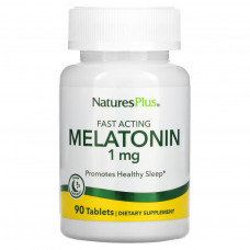 Амінокислота Natures Plus Мелатонін Швидкодіючий, 1 мг, Fast Acting Melatonin, 90 табле (NAP-47624)