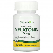 Амінокислота Natures Plus Мелатонін Швидкодіючий, 5 мг, Fast Acting Melatonin, 90 табле (NAP-47626)